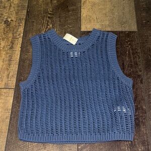 Blue Knit Sweater Top